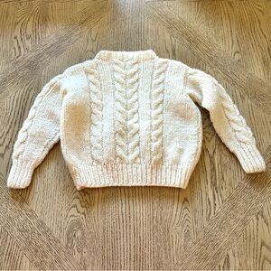 VTG Children’s Wool Sweater Handmade Sz 6? Unisex Cream